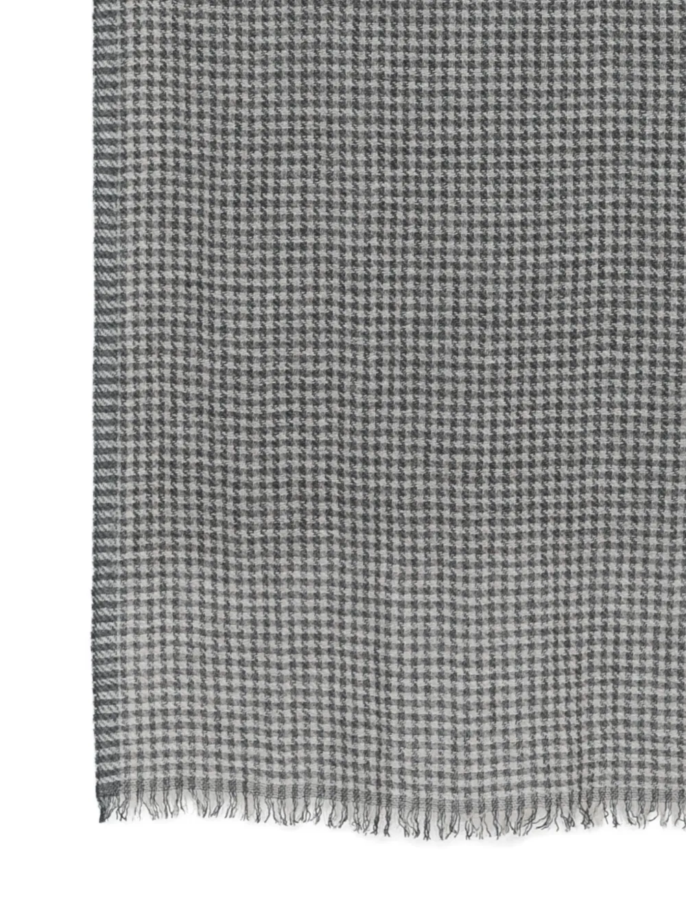Canali Sjaal met pied-de-poule print en franje Grijs