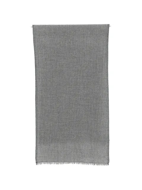 Canali houndstooth-pattern fringed scarf
