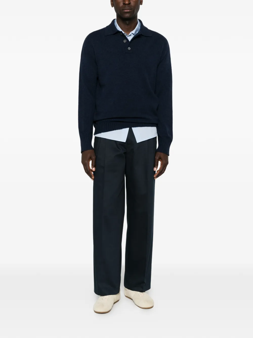 AMARANTO Poloshirt met knopenbies Blauw