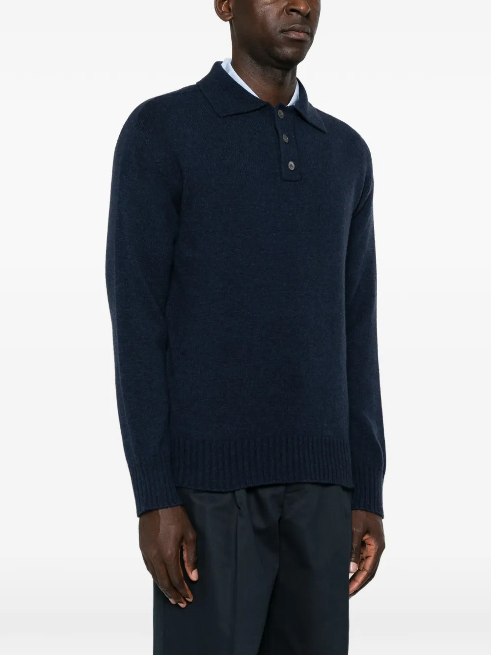 AMARANTO Poloshirt met knopenbies Blauw
