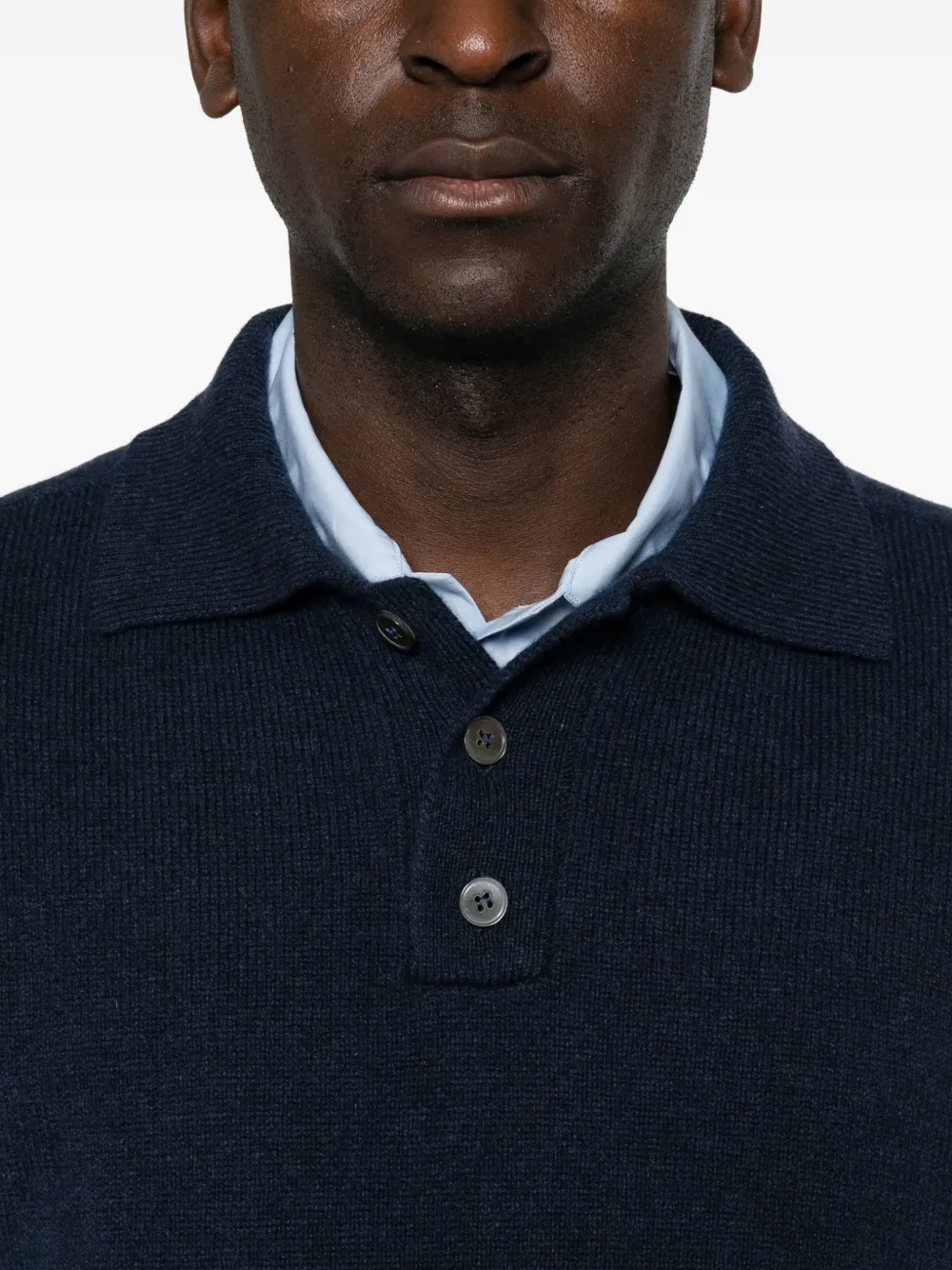 AMARANTO Poloshirt met knopenbies Blauw