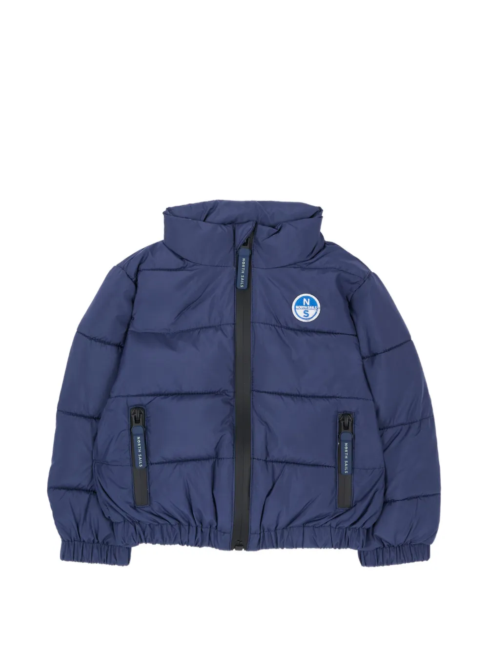 North Sails Kids logo-patch quilted jacket - Blu