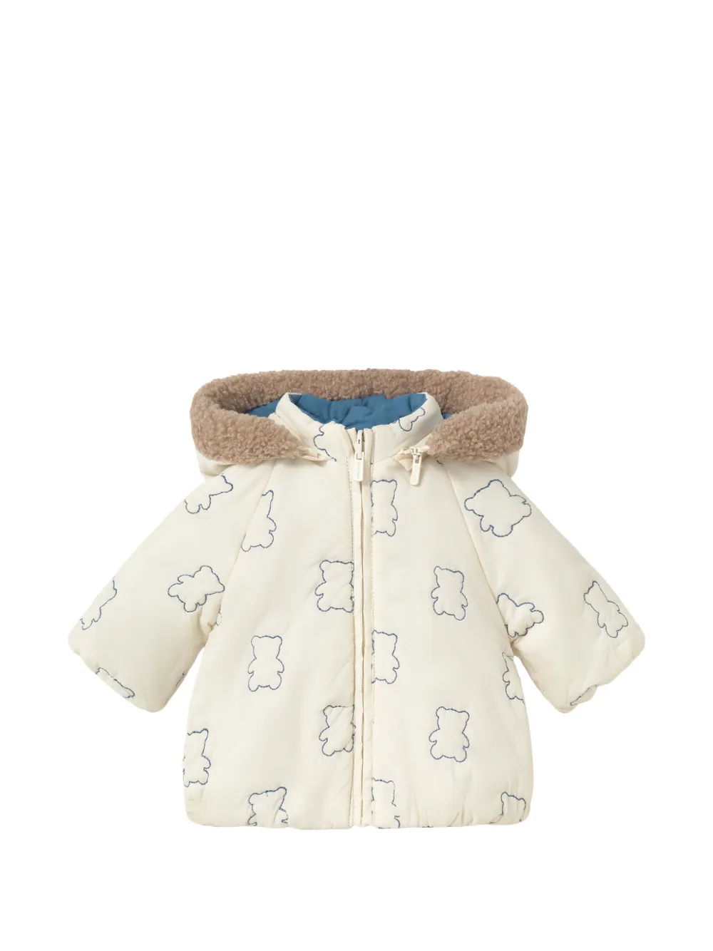 Mayoral Babies' Teddy Bear-pattern Reversible Coat In Blue