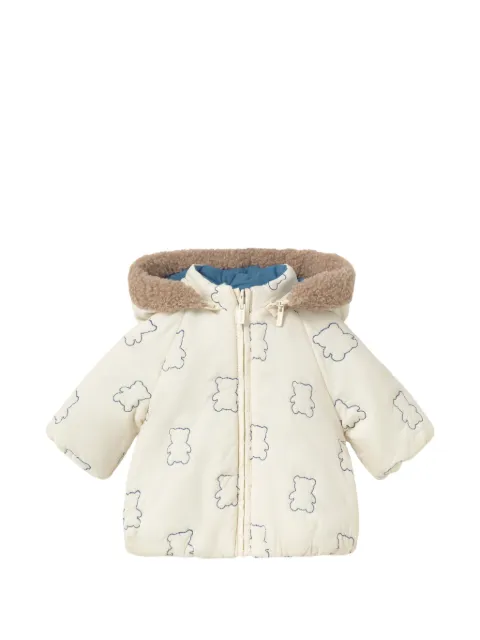 Mayoral teddy bear-pattern reversible coat