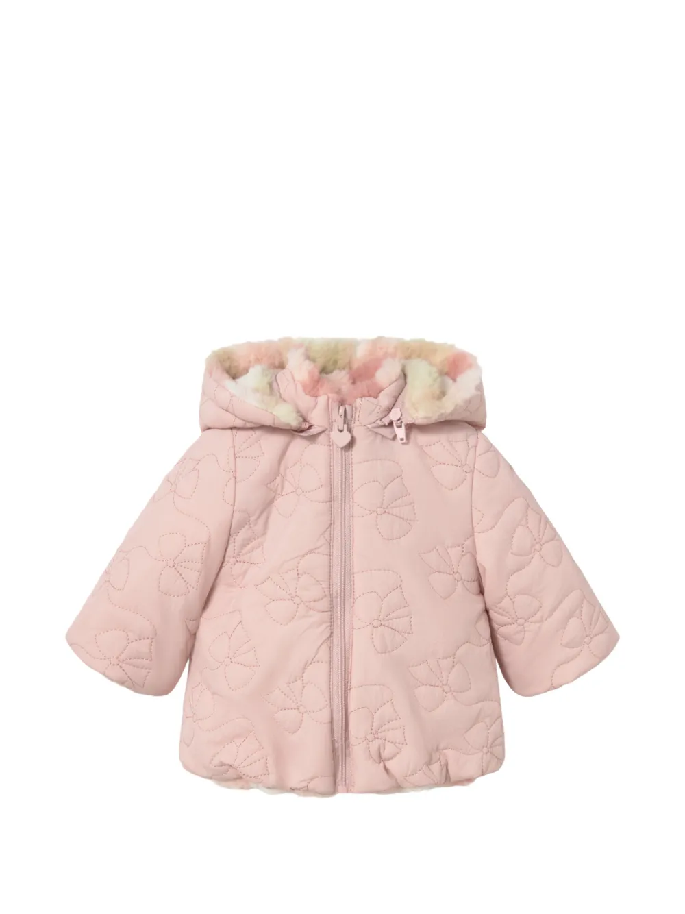 Mayoral Babies' Bow-motif Reversible Coat In Pink