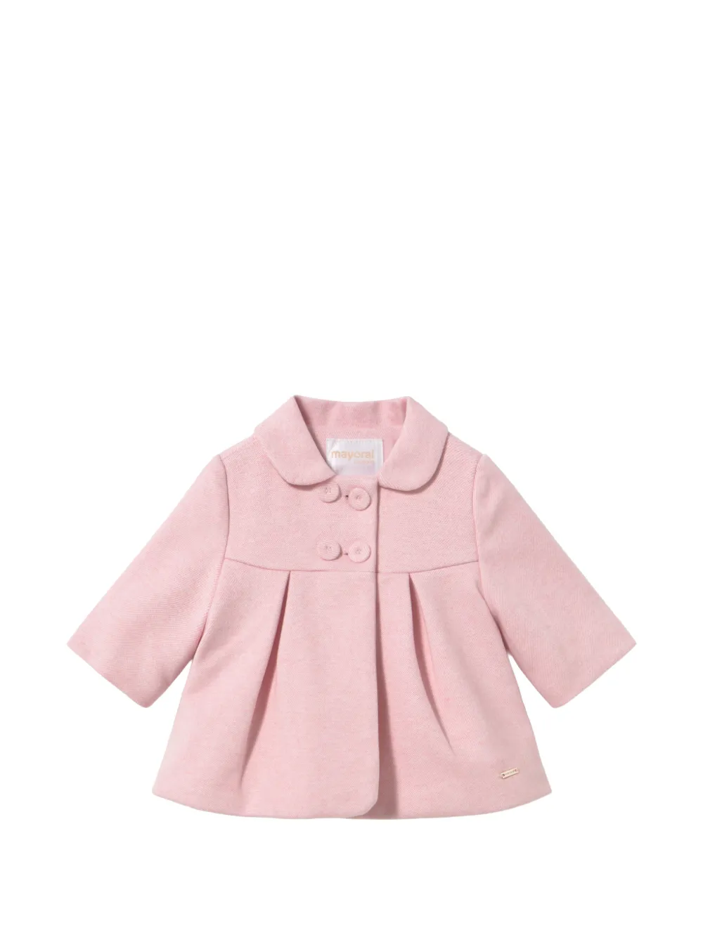 Mayoral Babies' Pleated Double-breasted Coat In Pink