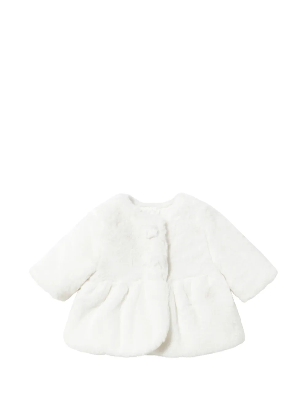 Mayoral Babies' Single-breasted Faux-fur Coat In White