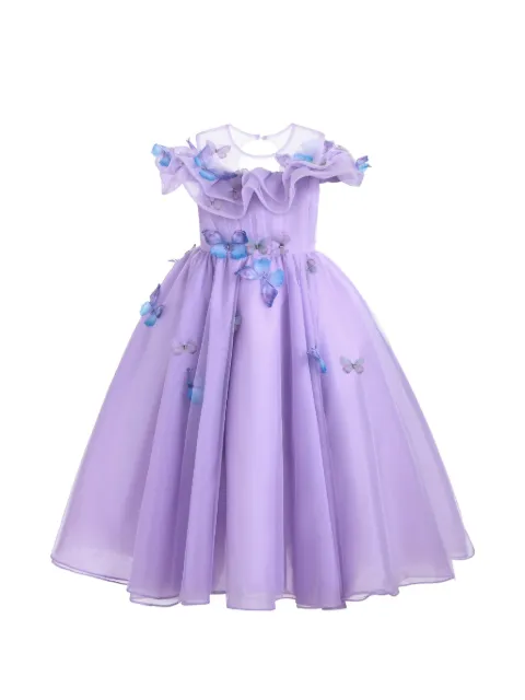 Tulleen Zelia butterfly-appliqué gown