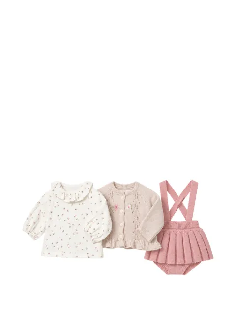 Mayoral ruffled floral-print outfit (set of three)