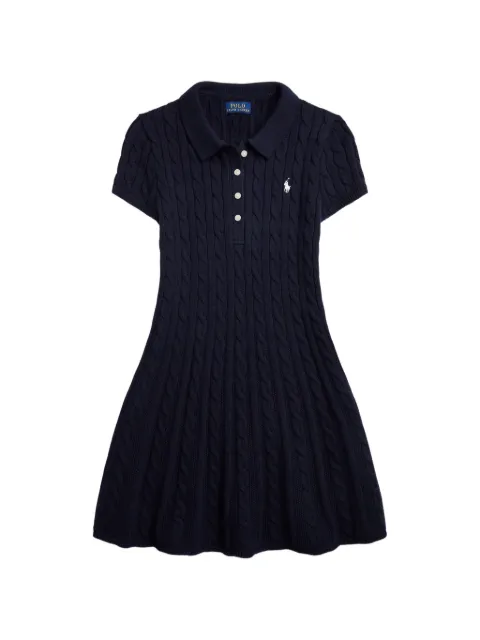 POLO RALPH LAUREN KIDS vestido estilo polo de punto de ochos