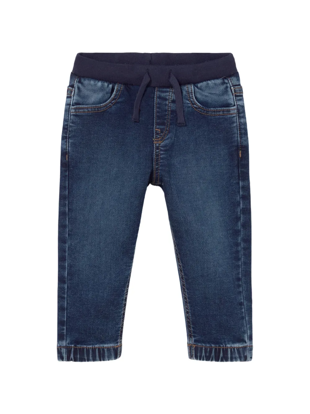 Mayoral Babies' Elasticated-waistband Jeans In Blue