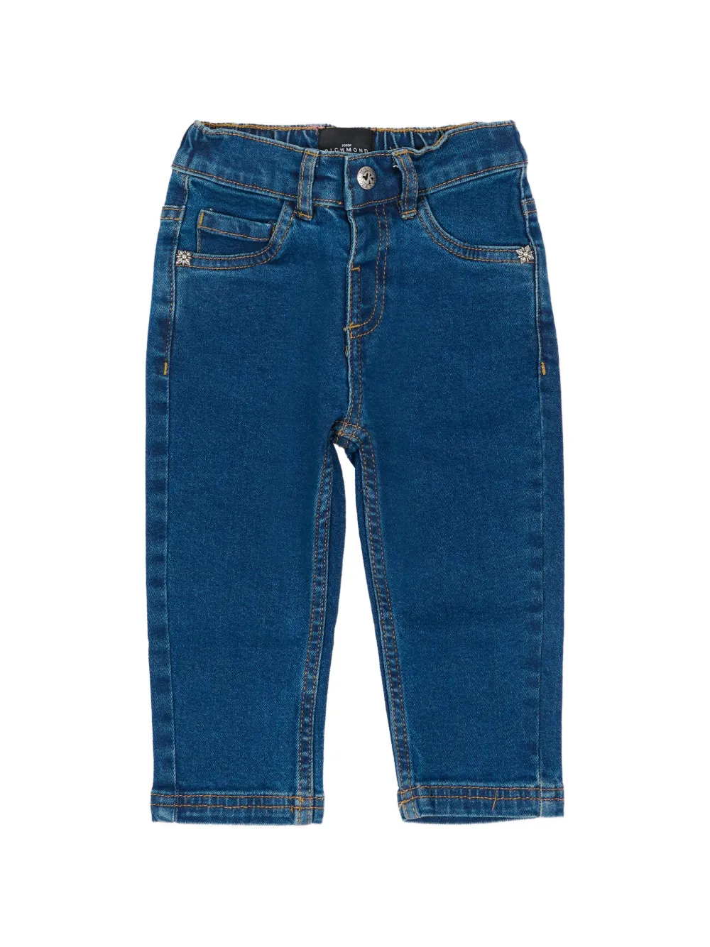 John Richmond Junior logo-patch jeans - Blu