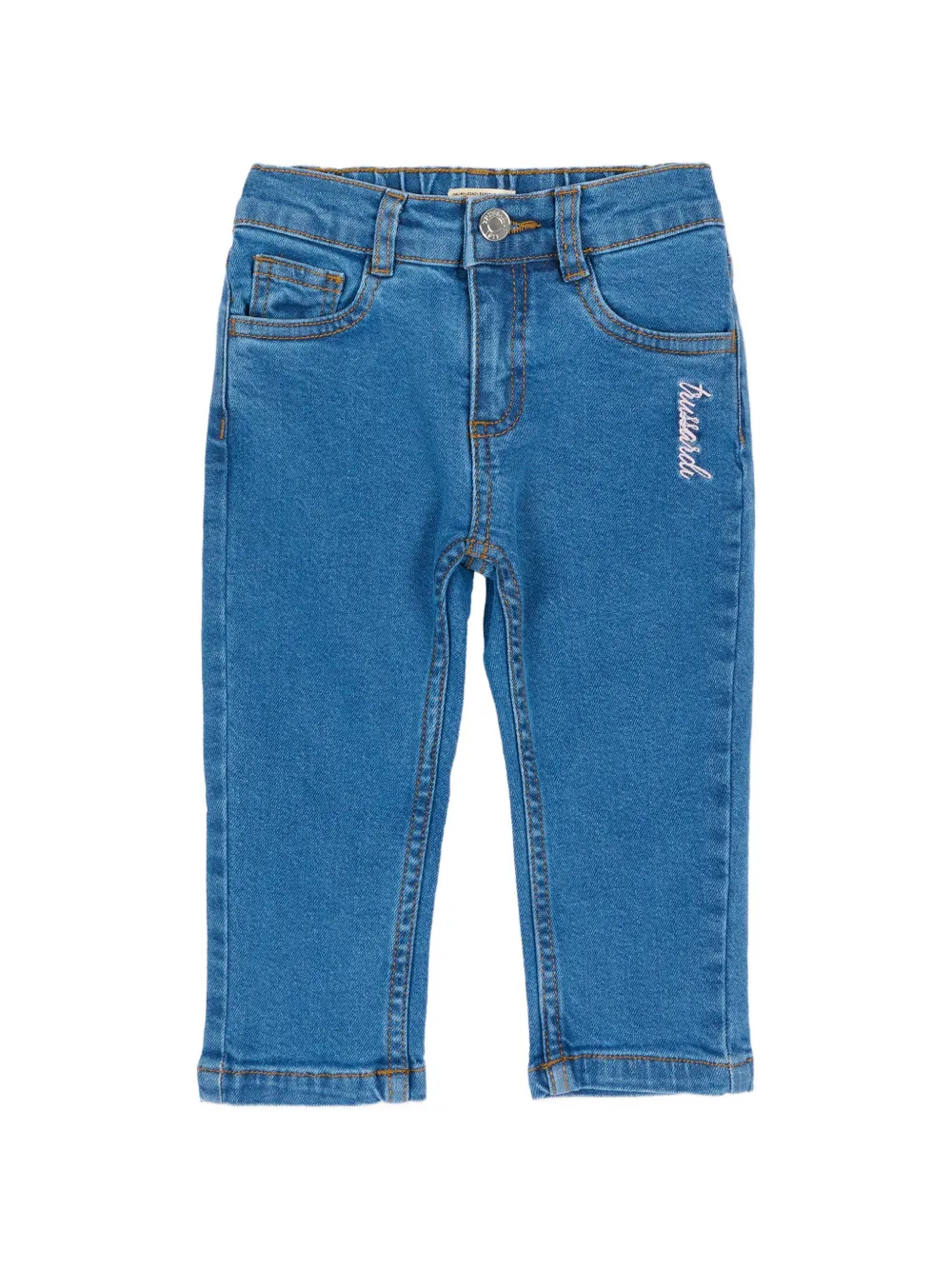 TRUSSARDI JUNIOR logo-embroidered jeans - Blu