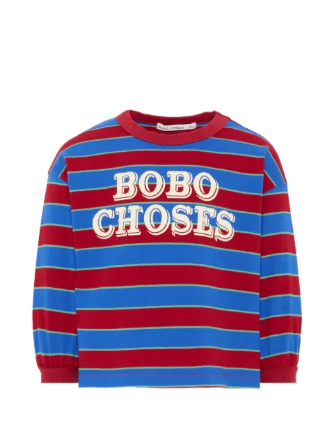 Bobo Choses logo-print striped T-shirt