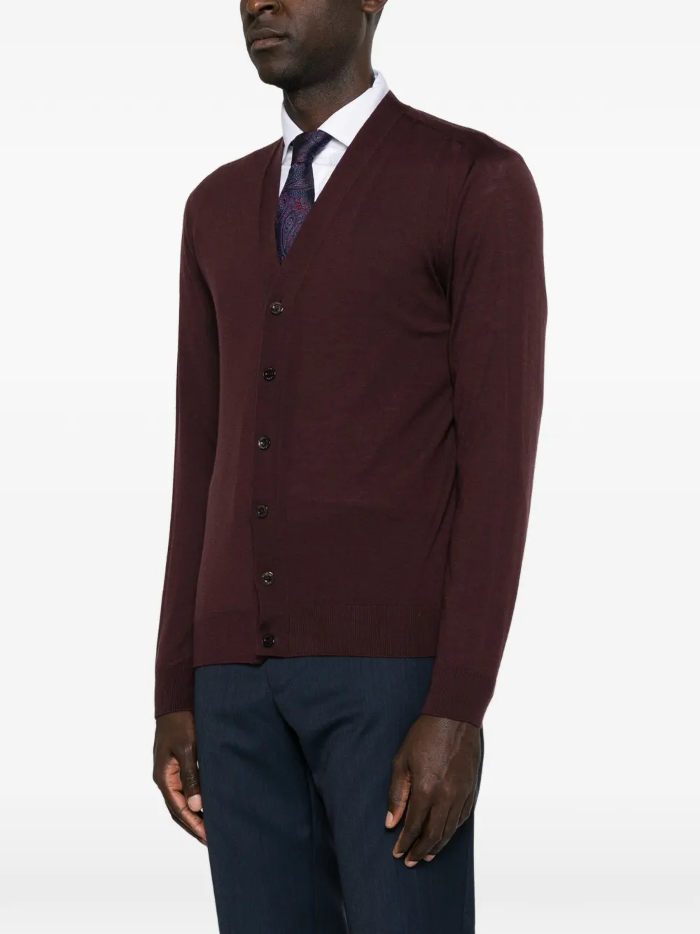 Canali Vest met V-hals en knoopsluiting Paars