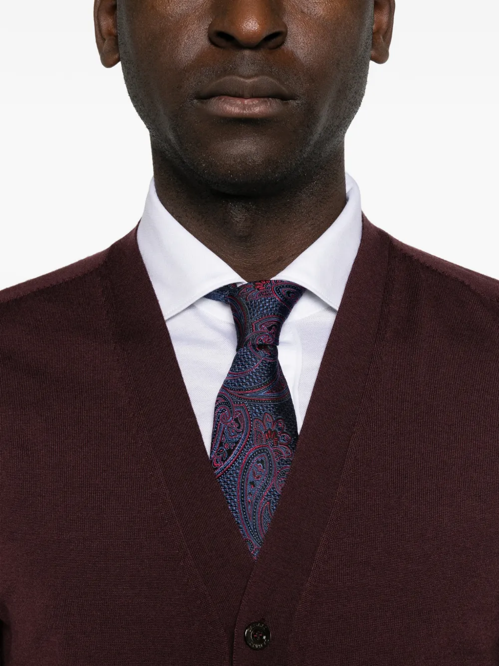 Canali Vest met V-hals en knoopsluiting Paars