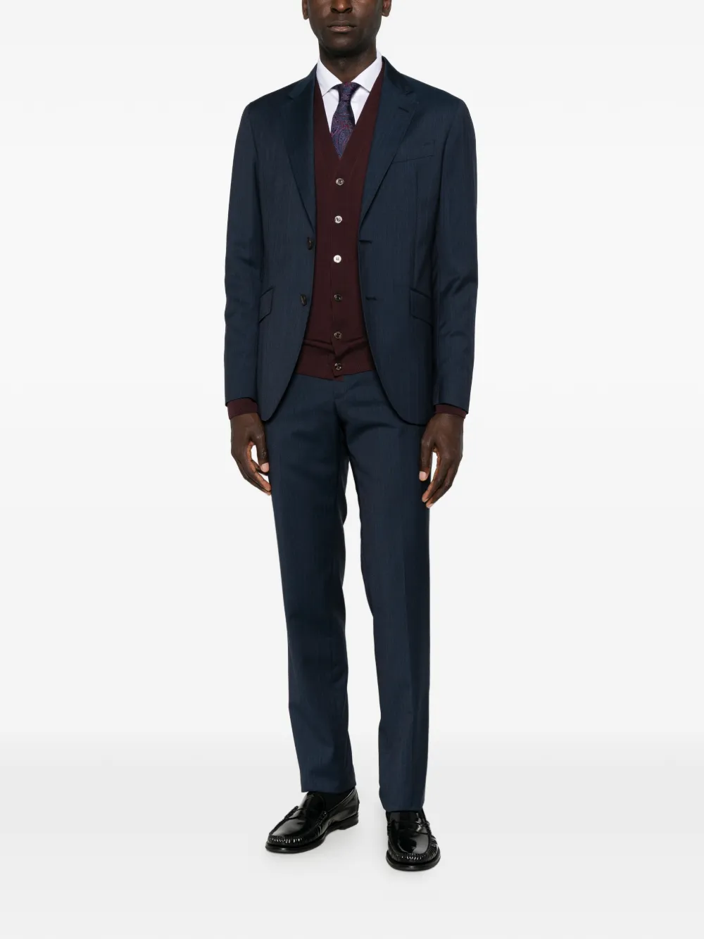Canali Vest met V-hals en knoopsluiting Paars