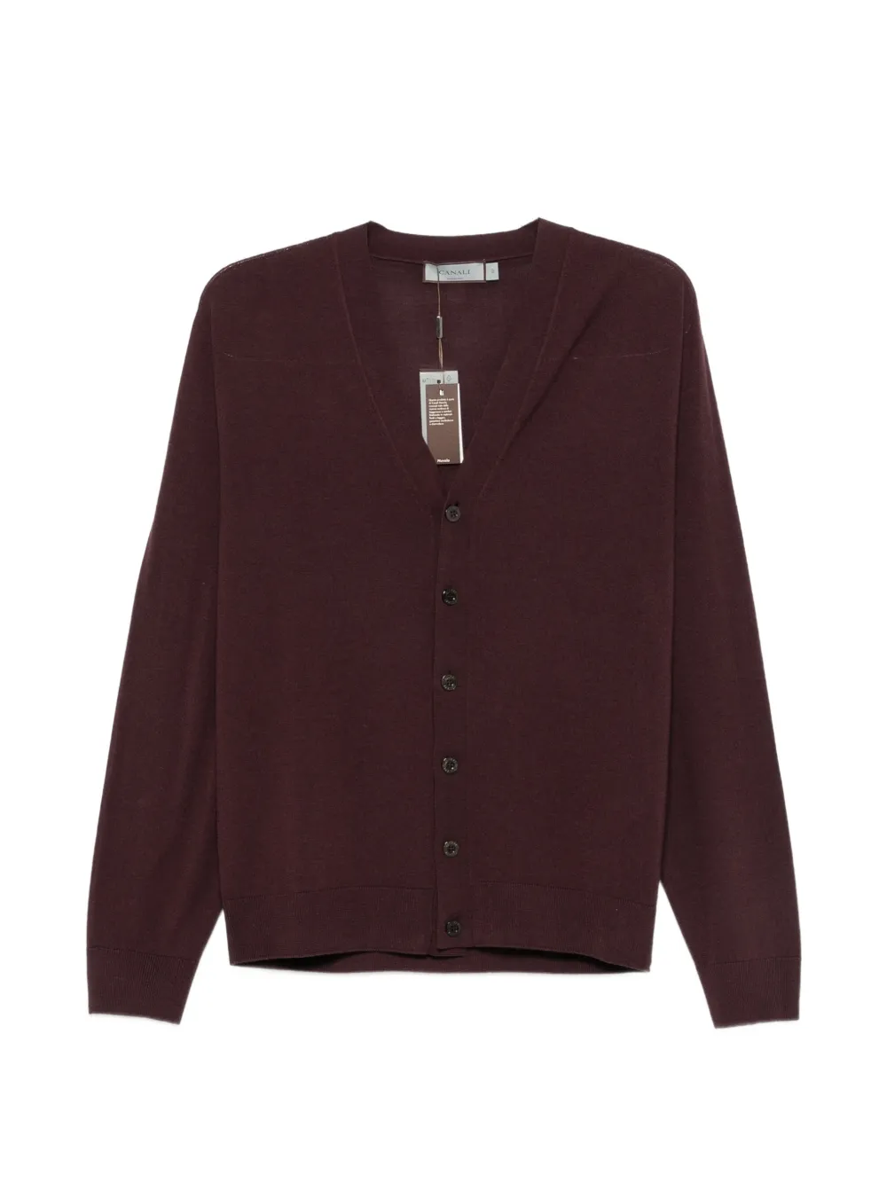 Canali button-fastening V-neck cardigan