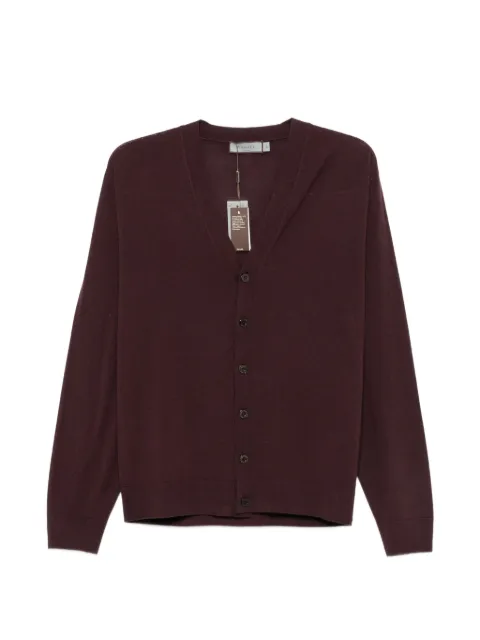 Canali button-fastening V-neck cardigan