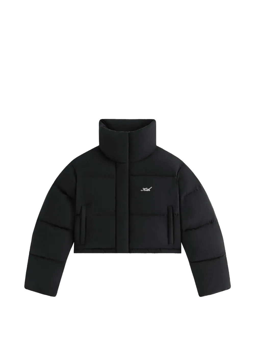 KITH Shae cropped denim puffer jacket - Nero
