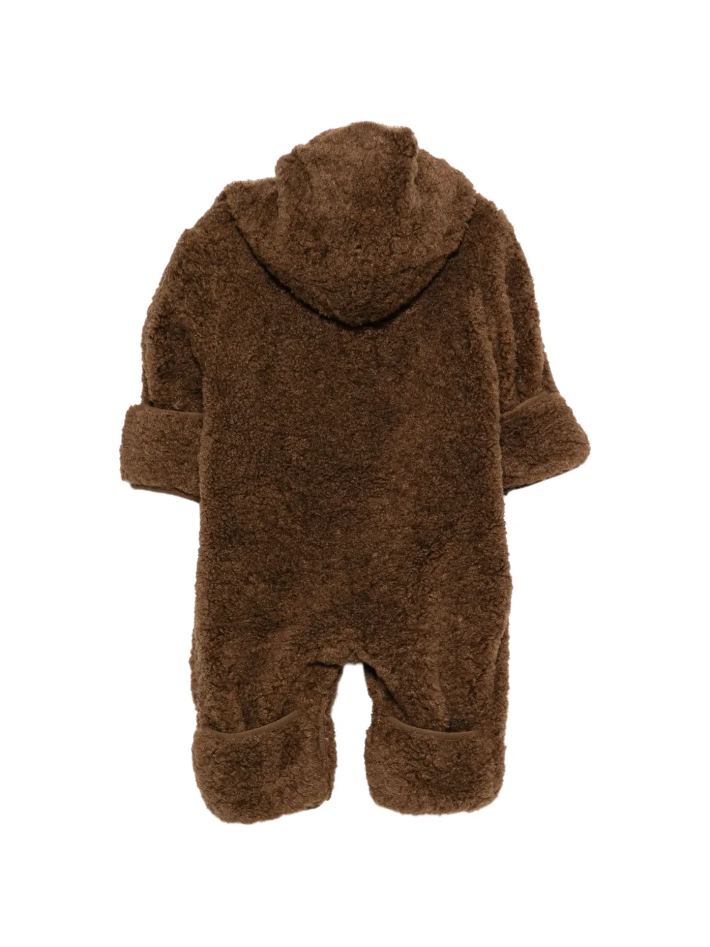 Bobo Choses Romper met fleecetextuur en capuchon Bruin