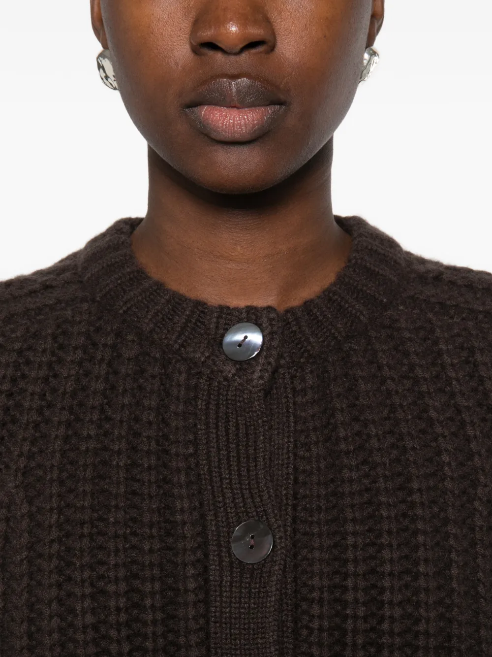 Ftc Grofgebreid vest Bruin