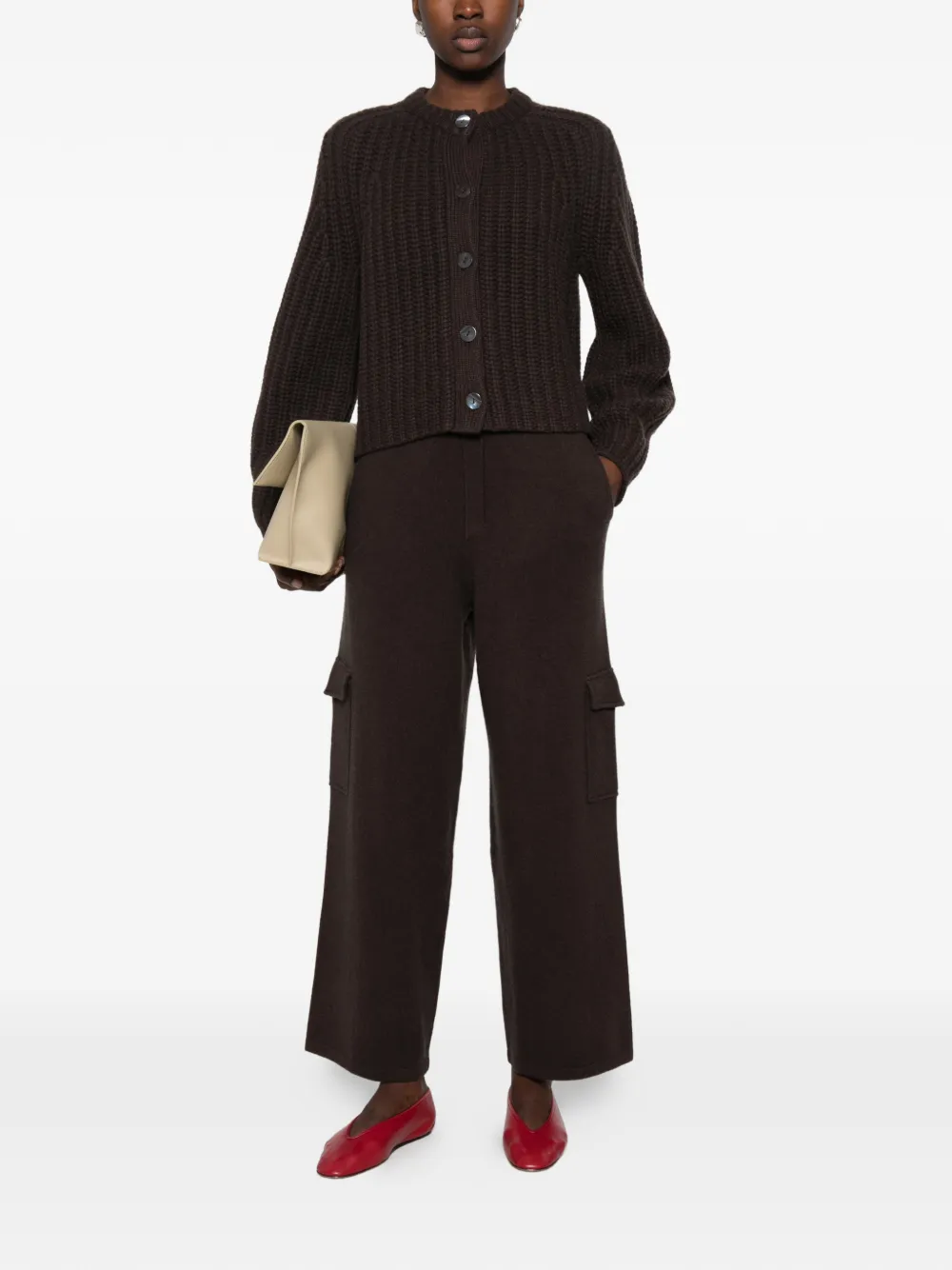 Ftc Grofgebreid vest Bruin