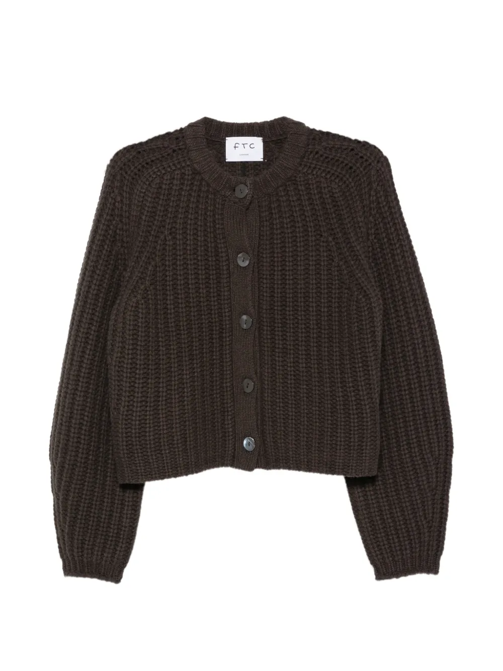 Ftc chunky-knit button-up cardigan - Marron