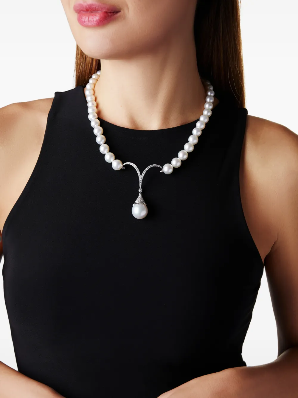 Yoko London South Sea pearl and diamond necklace - Argento