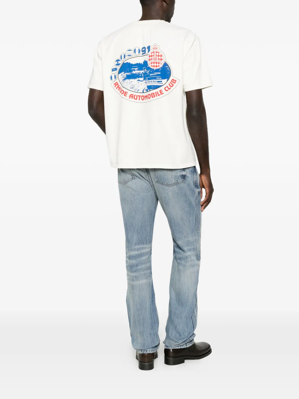 RHUDE Katoenen T-shirt met grafische print Beige