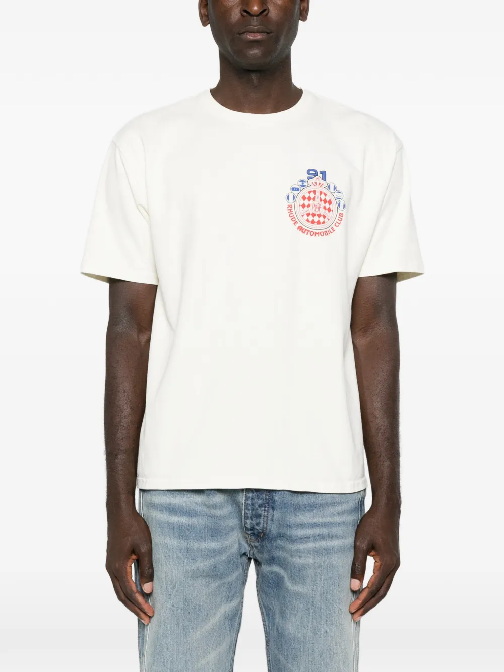 RHUDE Katoenen T-shirt met grafische print Beige