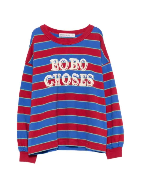 Bobo Choses logo-print striped T-shirt