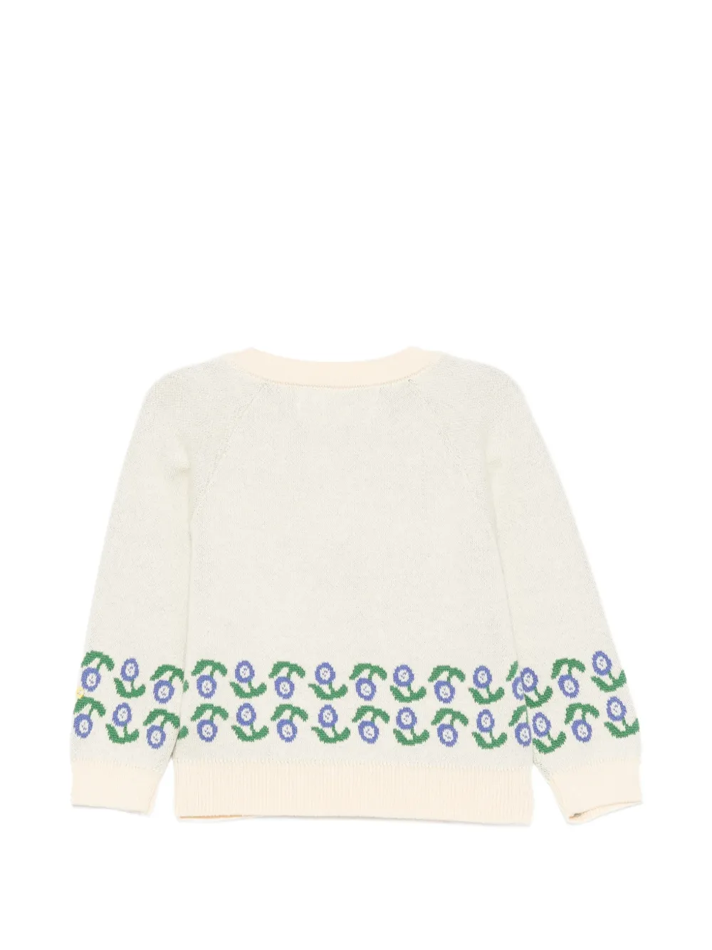 Bobo Choses Trui met bloemen-print en knoop-detail Beige