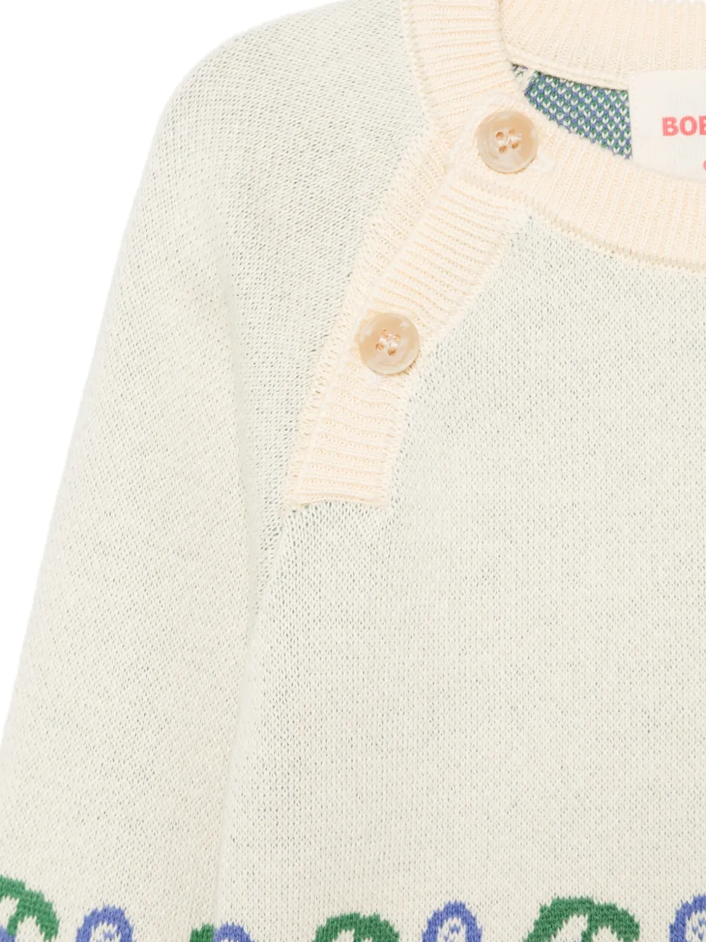 Bobo Choses Trui met bloemen-print en knoop-detail Beige