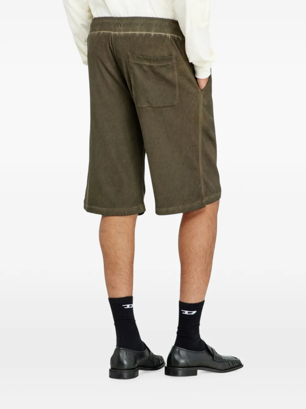 Diesel P-ier jacquard-rib shorts Groen