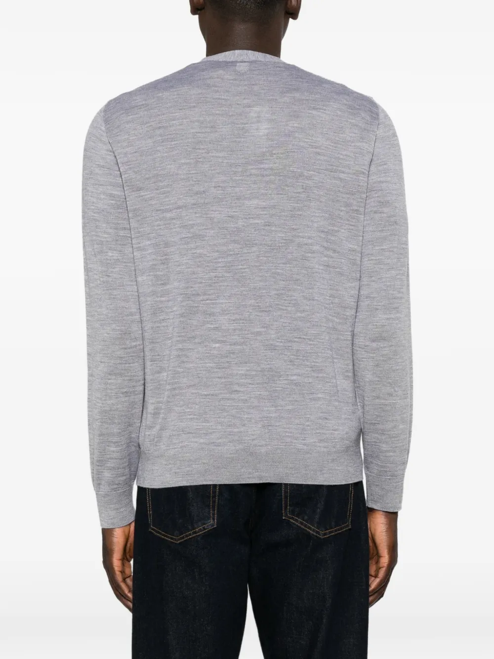 Canali Fijngebreid vest Grijs