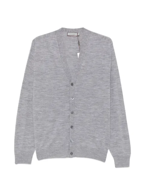 Canali fine-knit button-up cardigan