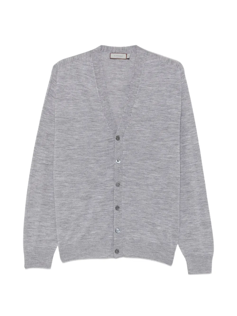 Canali fine-knit button-up cardigan - Grey