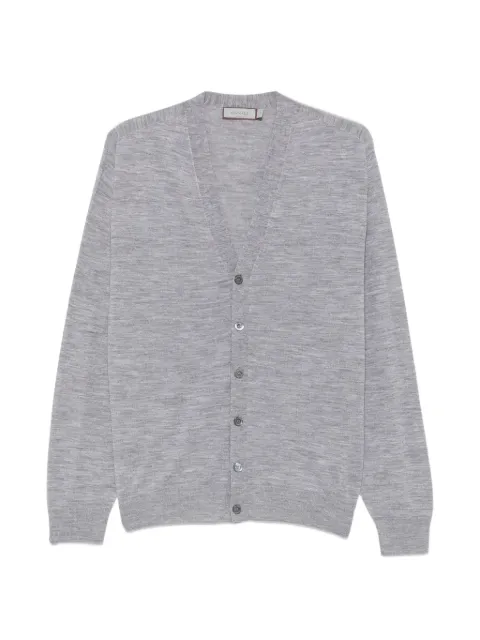 Canali fine-knit button-up cardigan