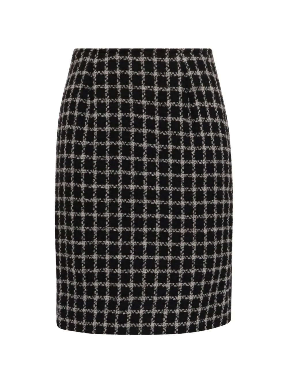 Pre-owned Versace 1990s Tweed Pencil Skirt In Black