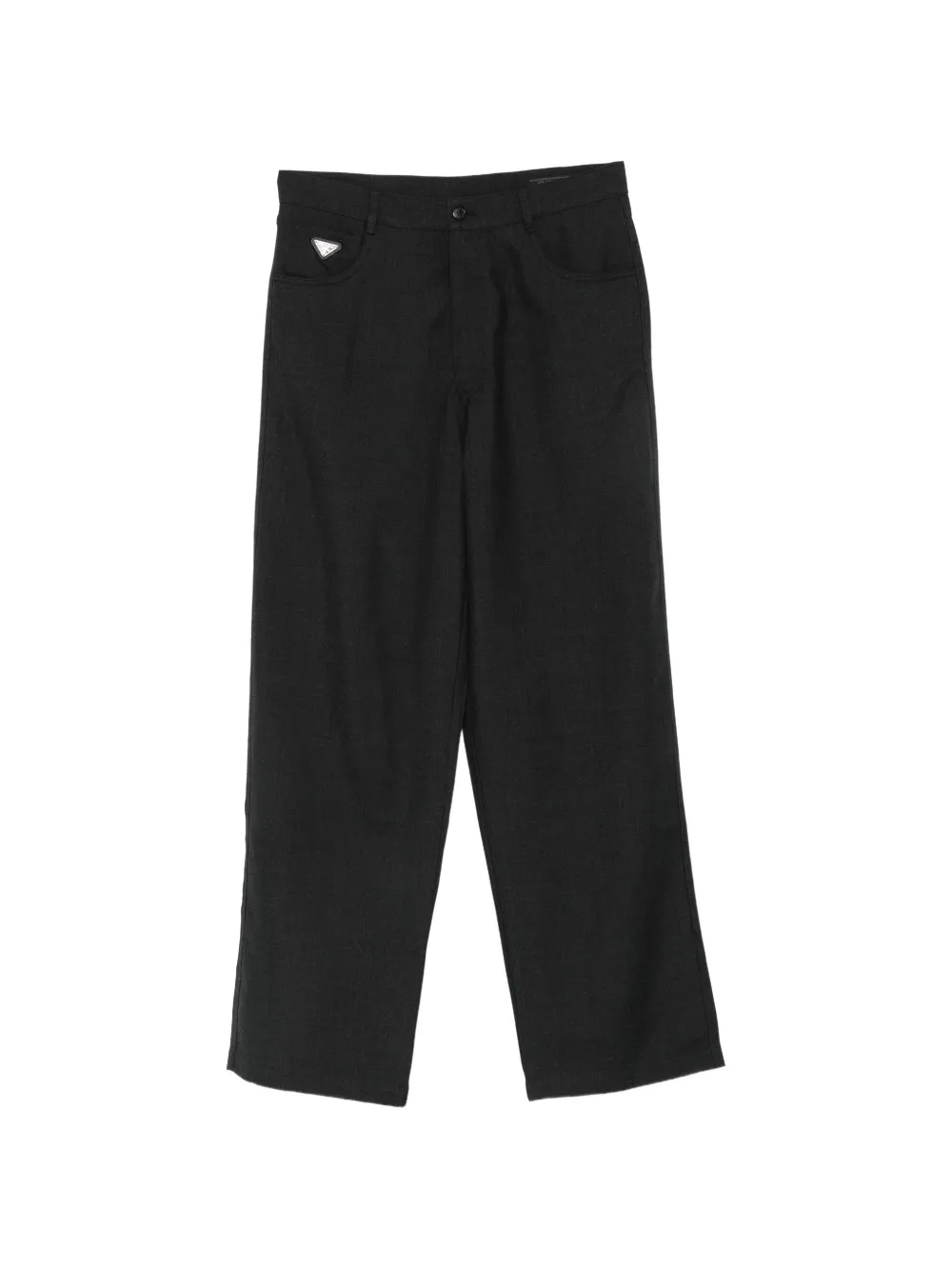 Prada logo-plaque wide-leg trousers Zwart