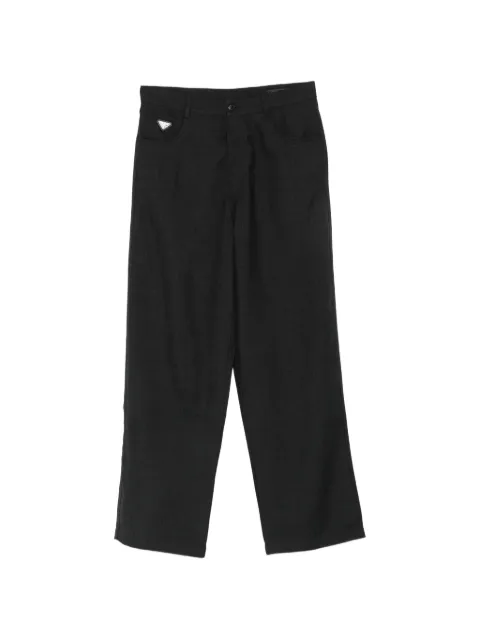 Prada logo-plaque wide-leg trousers