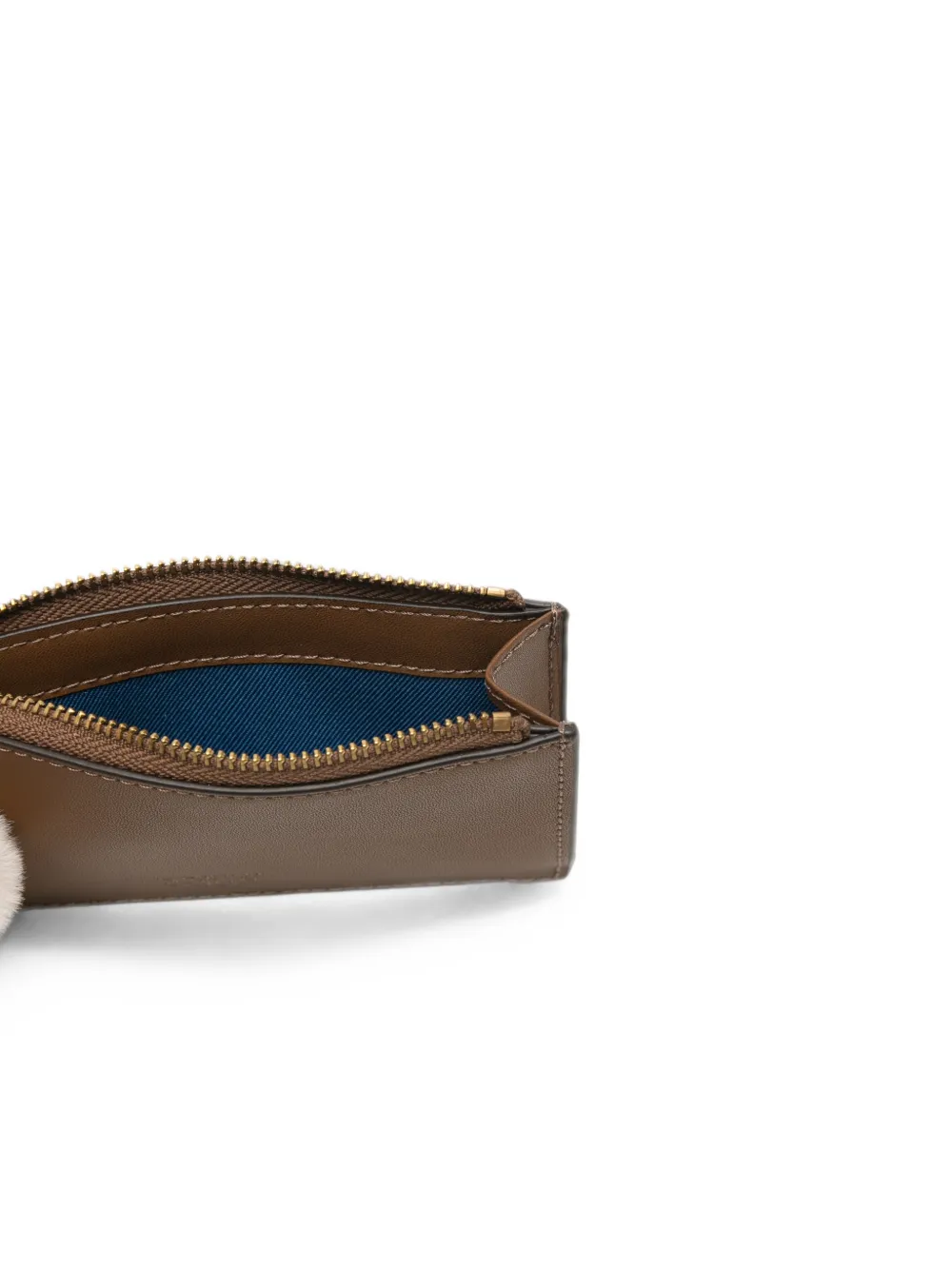 PINKO Airone Love Birds leather card holder Bruin