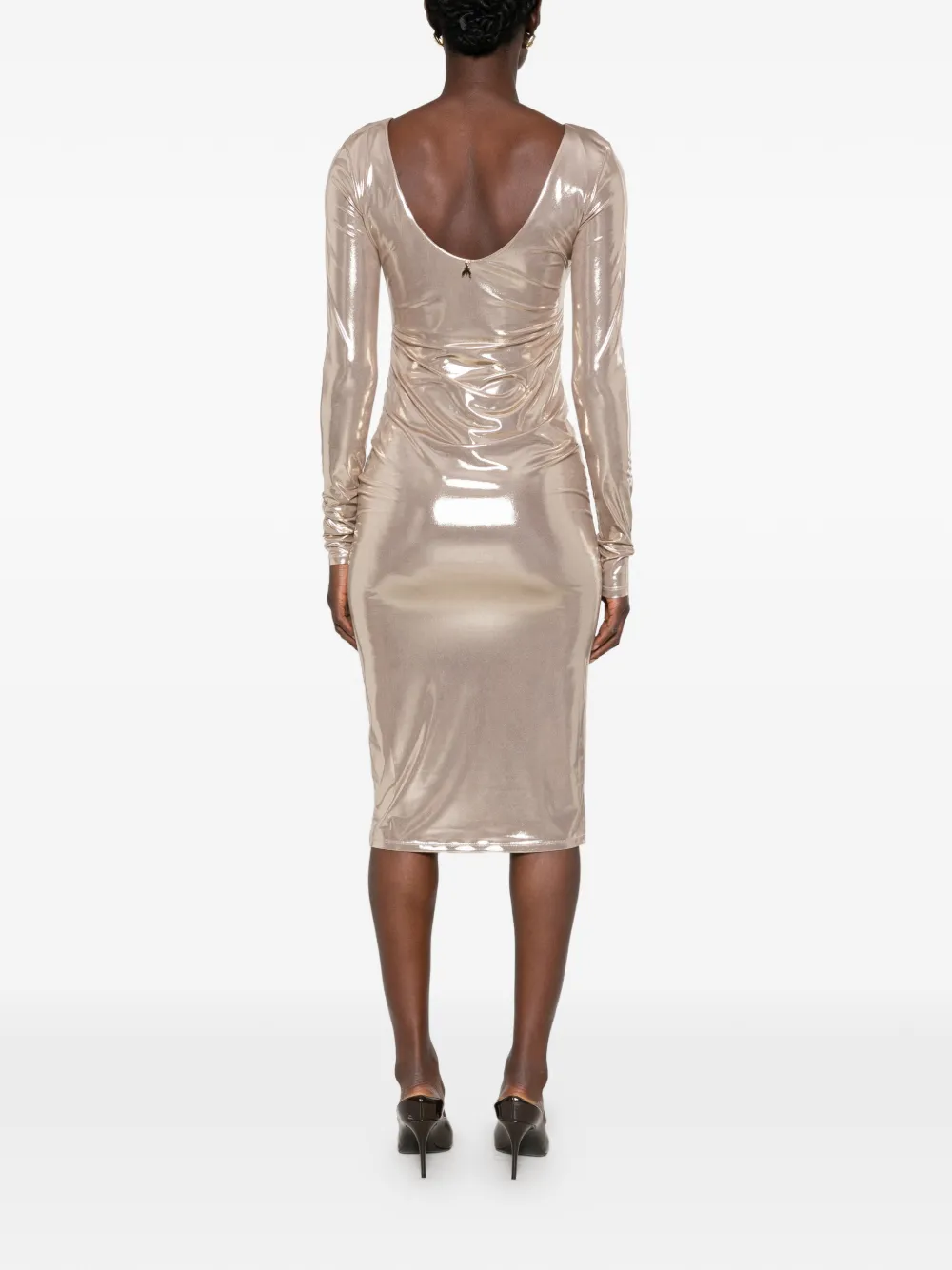 Patrizia Pepe Midi-jurk met metallic-effect Goud