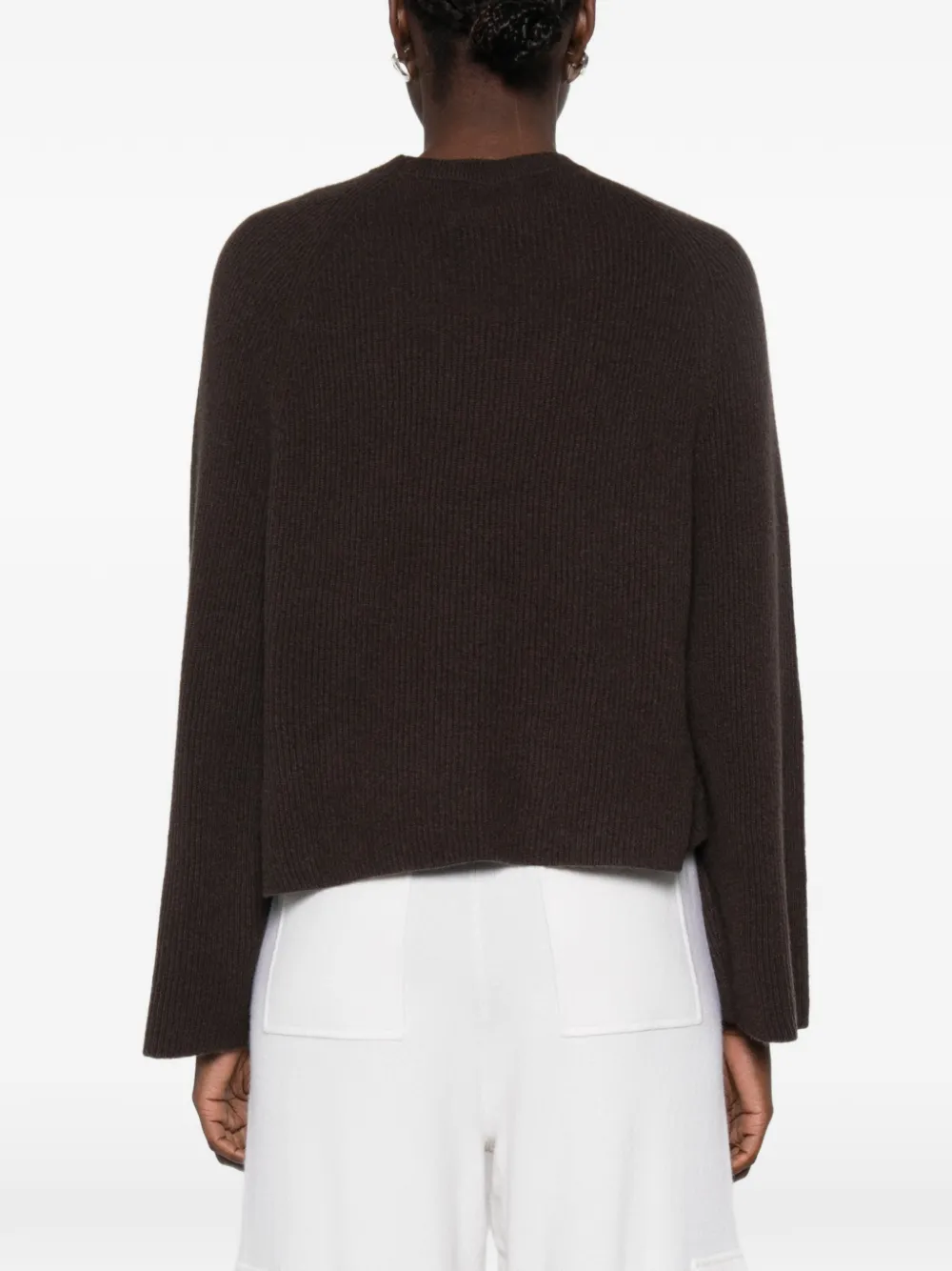 Ftc Geribbelde trui met raglan mouwen Bruin