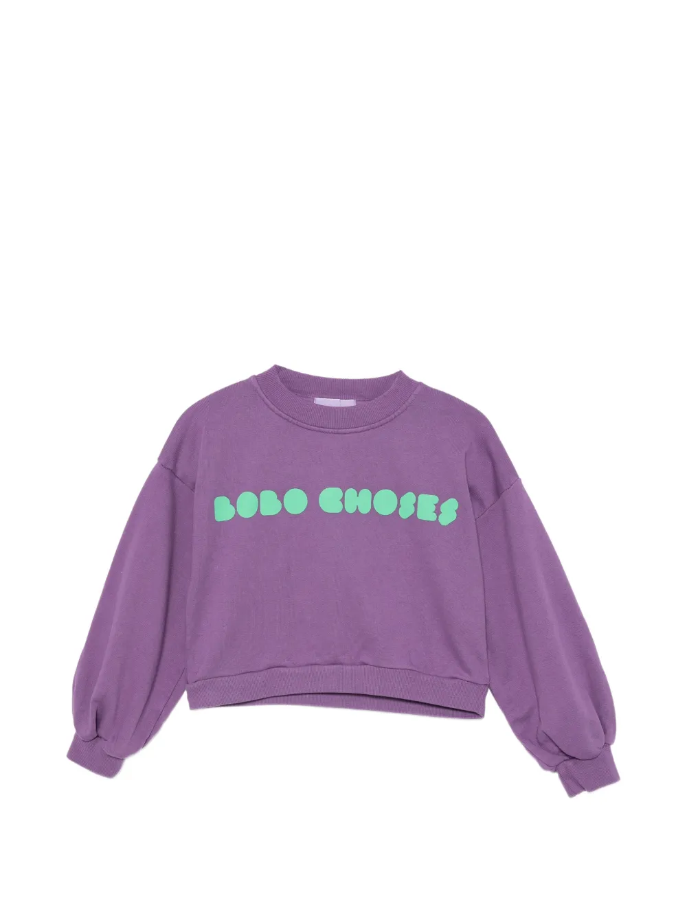 Bobo Choses logo-print cropped sweater - Viola