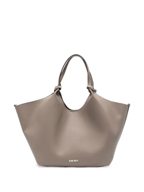 DKNY pebbled logo-plaque tote bag