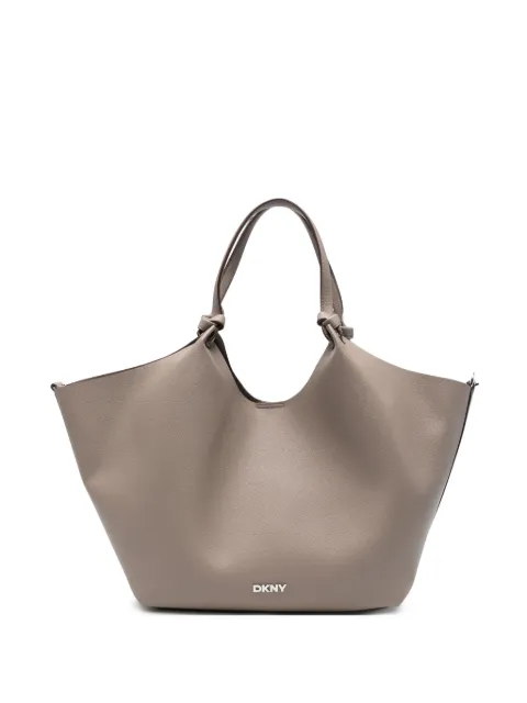 DKNY pebbled logo-plaque tote bag