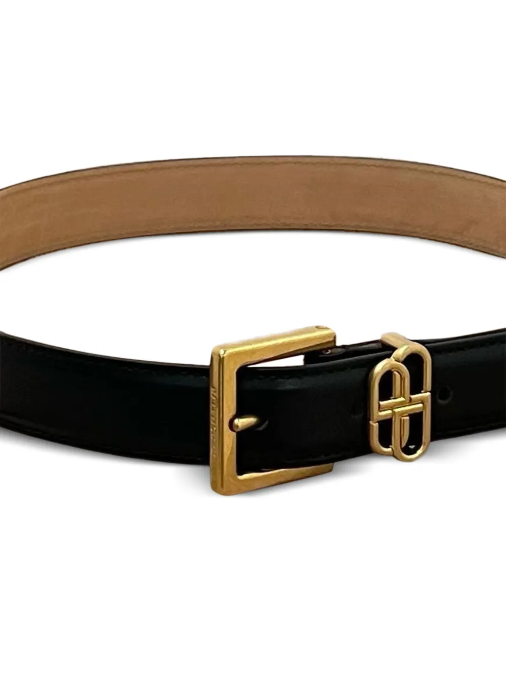 Balenciaga BB Loop leren riem Zwart