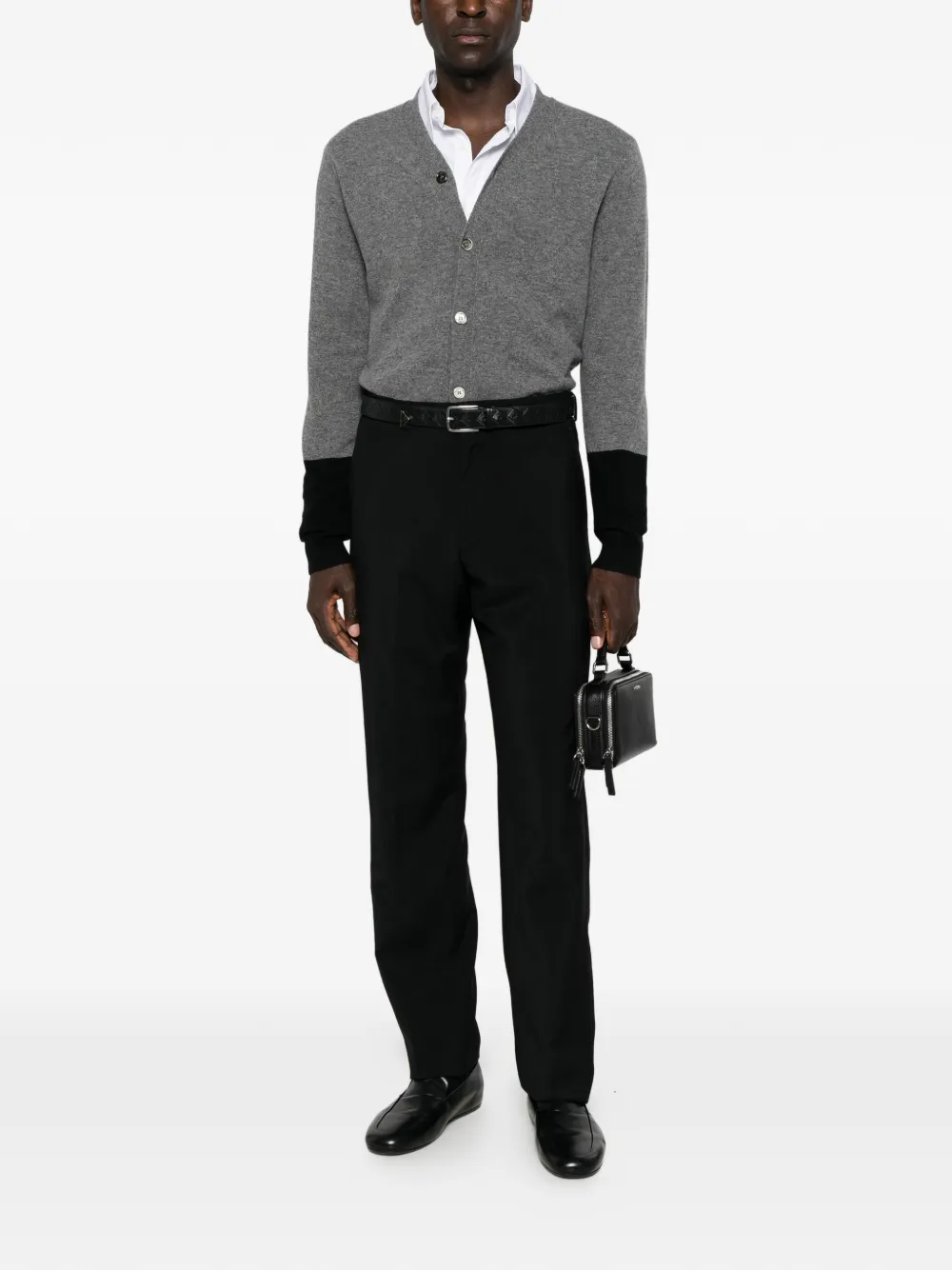 Prada triangle logo-plaque tailored trousers Zwart